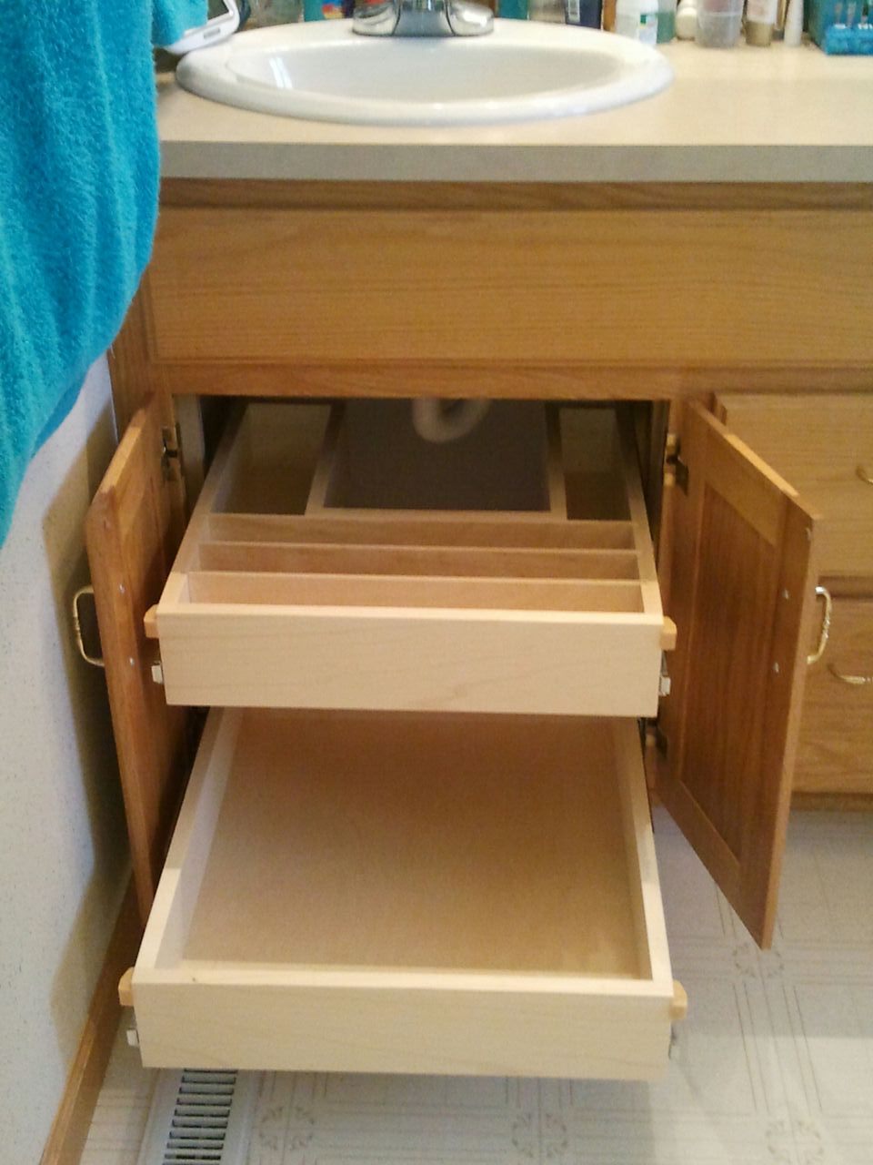 Bathroom Cabinet Roll Out Shelves, Pull Out Drawers For Bathroom Vanity